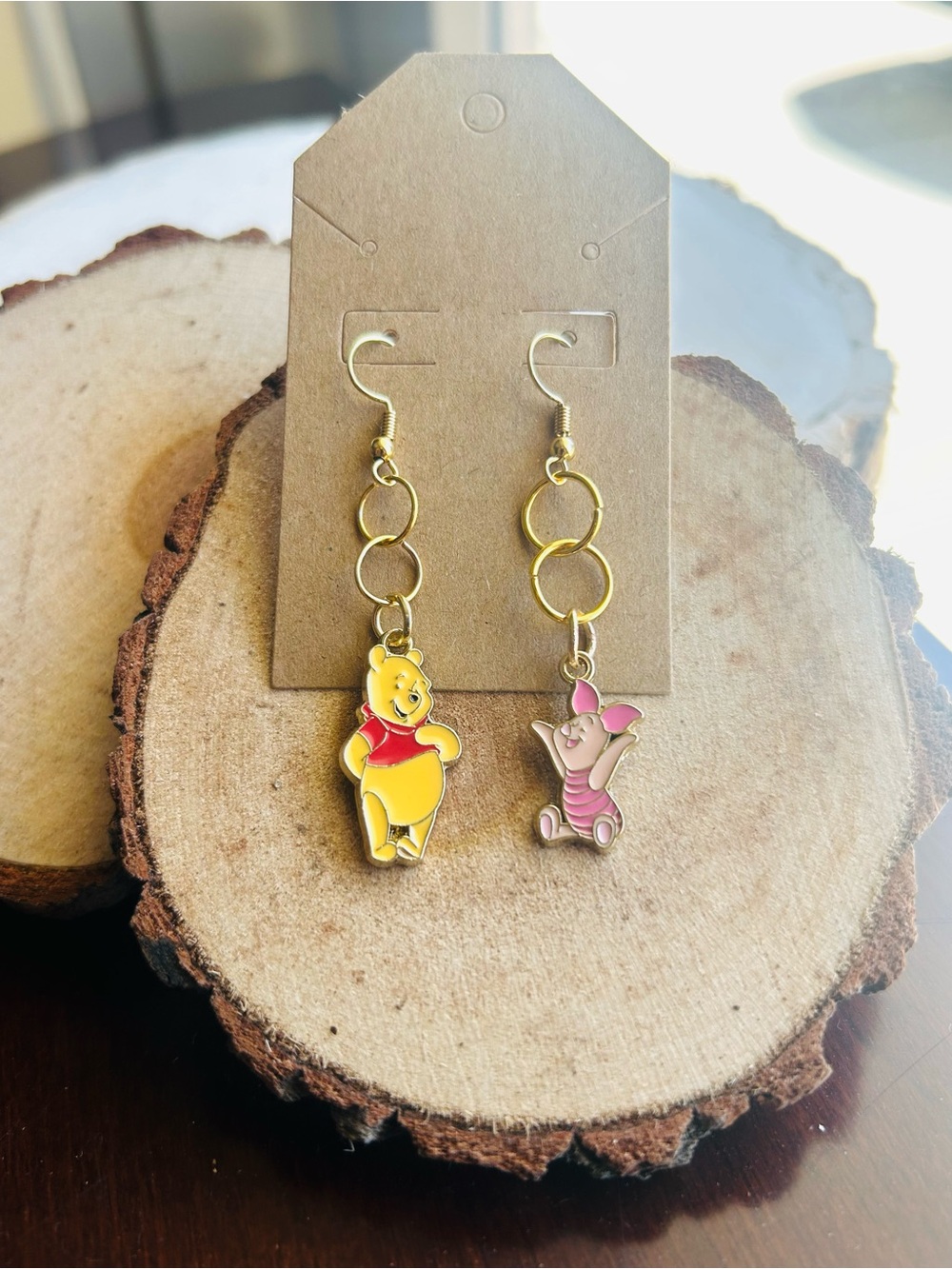 Winnie the Pooh & Piglet Dangle Earrings Cute Cartoon Nostalgia Jewelry - Picture 5 of 6